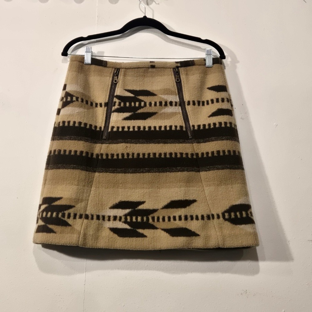 Tasha Polizzi Skirt Womens 8 Tan Brown Mini Skirt